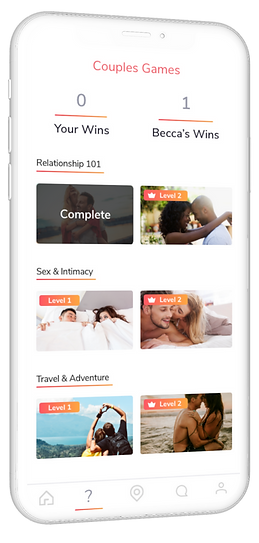 Screenshot of couples games home page.