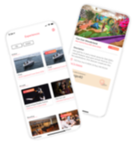 Two screen shot images of the Let's Go app which include the home screen and an individual deal.